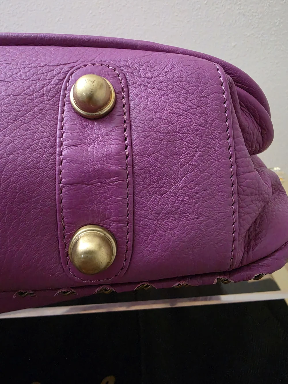 Sharif Purple Leather Hobo Bag